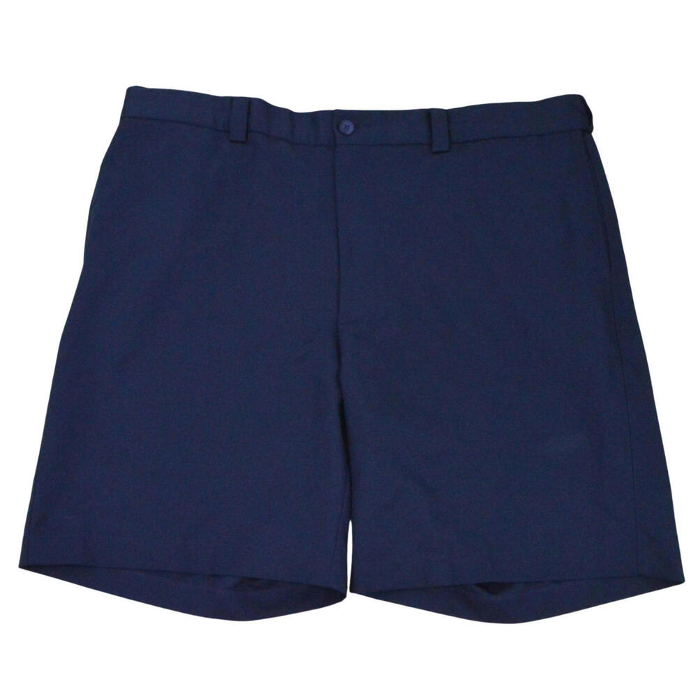 Oak Hill Mens Chino Shorts 44 Navy Blue Flat Front 100% Polyester